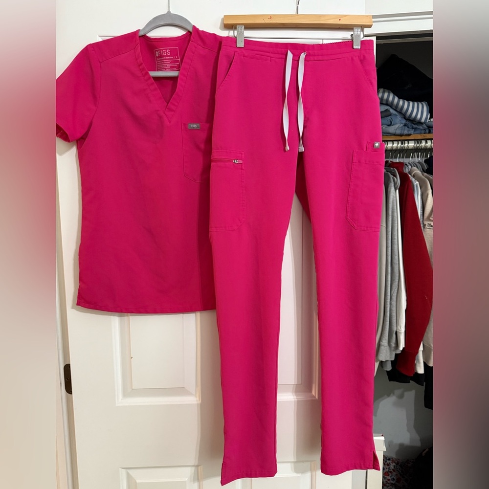 Bright Pink Scrub Set